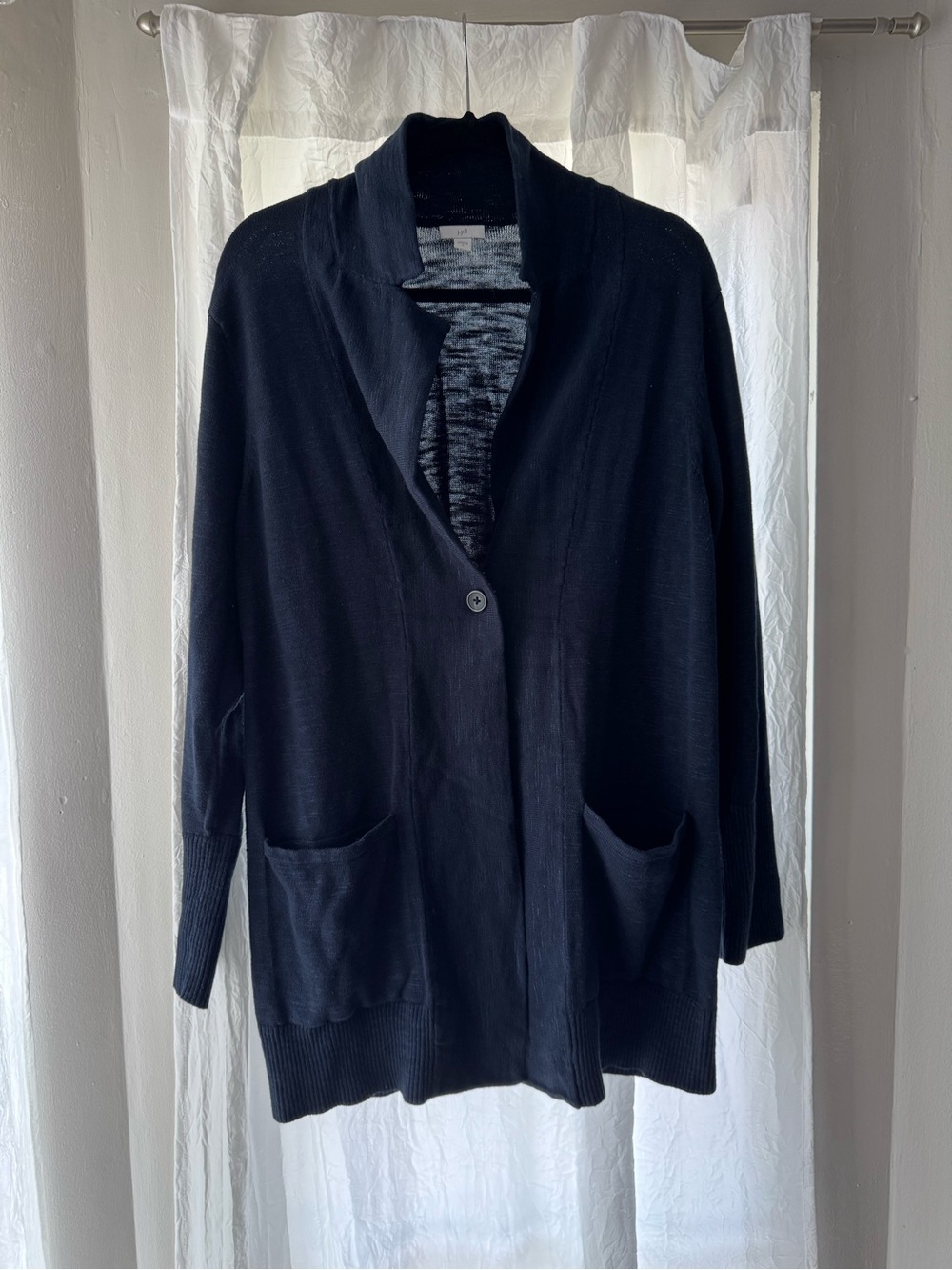 J. Jill Black Shawl-Collar Cardigan with Pockets